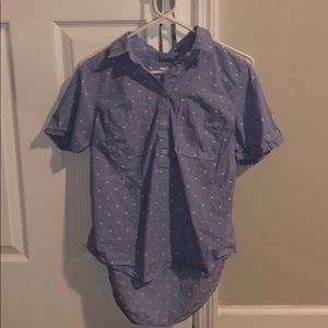 Blue white button up shirt